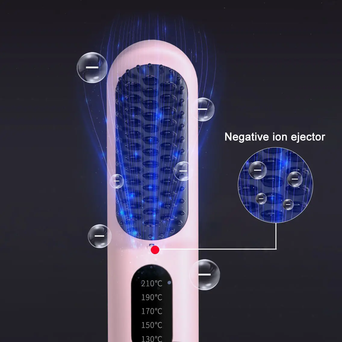 2024 New Product Heated Hot Portable Combs Private Label Wireless Fast Hair Straightener Pressing Electric Hot Comb