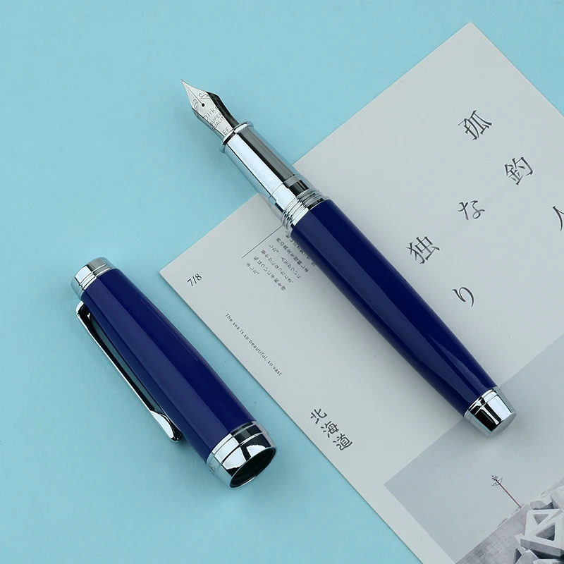 MAJOHN New Moon 3 Enchantress Blue Fountain Pen Metal Color Baking Paint Extra Fine Art Nib Student Pen made in China