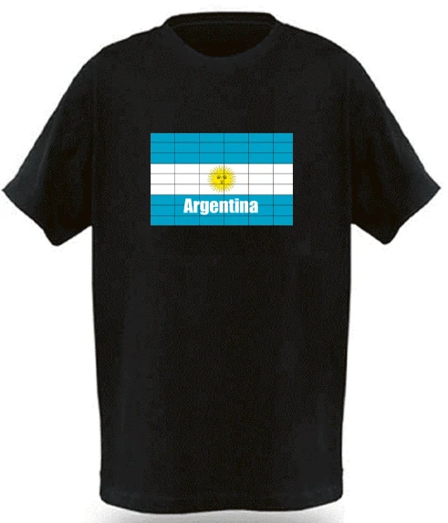 2024 Party Lighting EL Sound Music Activated Led T-shirt Customized EL Flashing Panel T-shirt