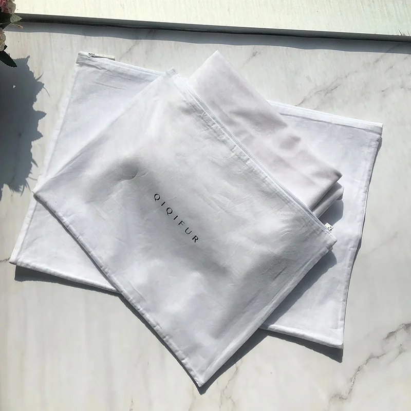 Wholesale Custom Fabric Cotton Plain Make Up Bag Cosmetic Zipper Pouch With Logo