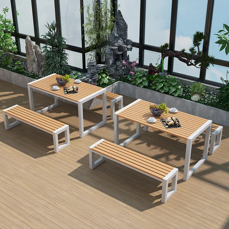 Customized Modern Garden Sets Villa Courtyard Furniture Outdoor Bench Sets Garden Tables And Chairs