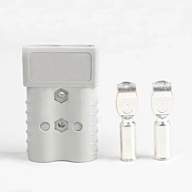 High Current 40A 50A 120A 175A 350A 600V Style Grey Red Black Color Forklift Battery Plug Connector With 2 Silver Contacts