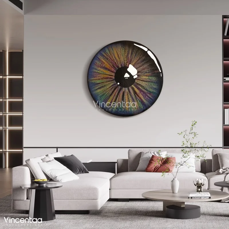 Vincentaa Modern Art Interior Wall Metal Art Abstract Design Eye Decorative Painting