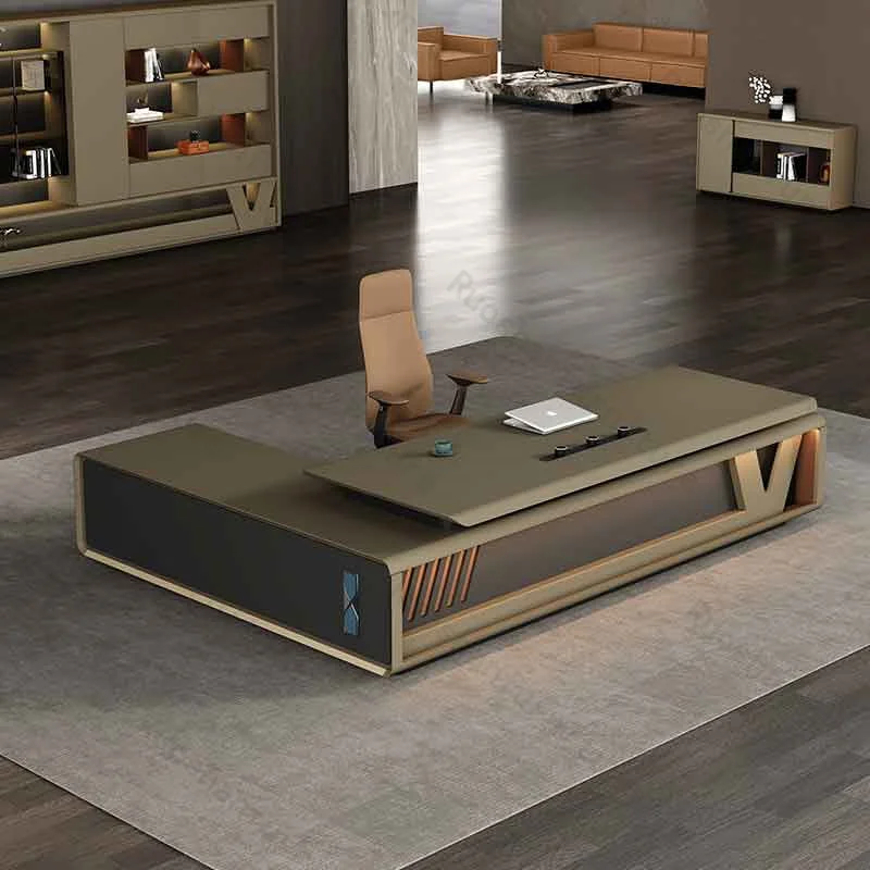 modern solid wood design office Furniture boss ceo office table  for boss