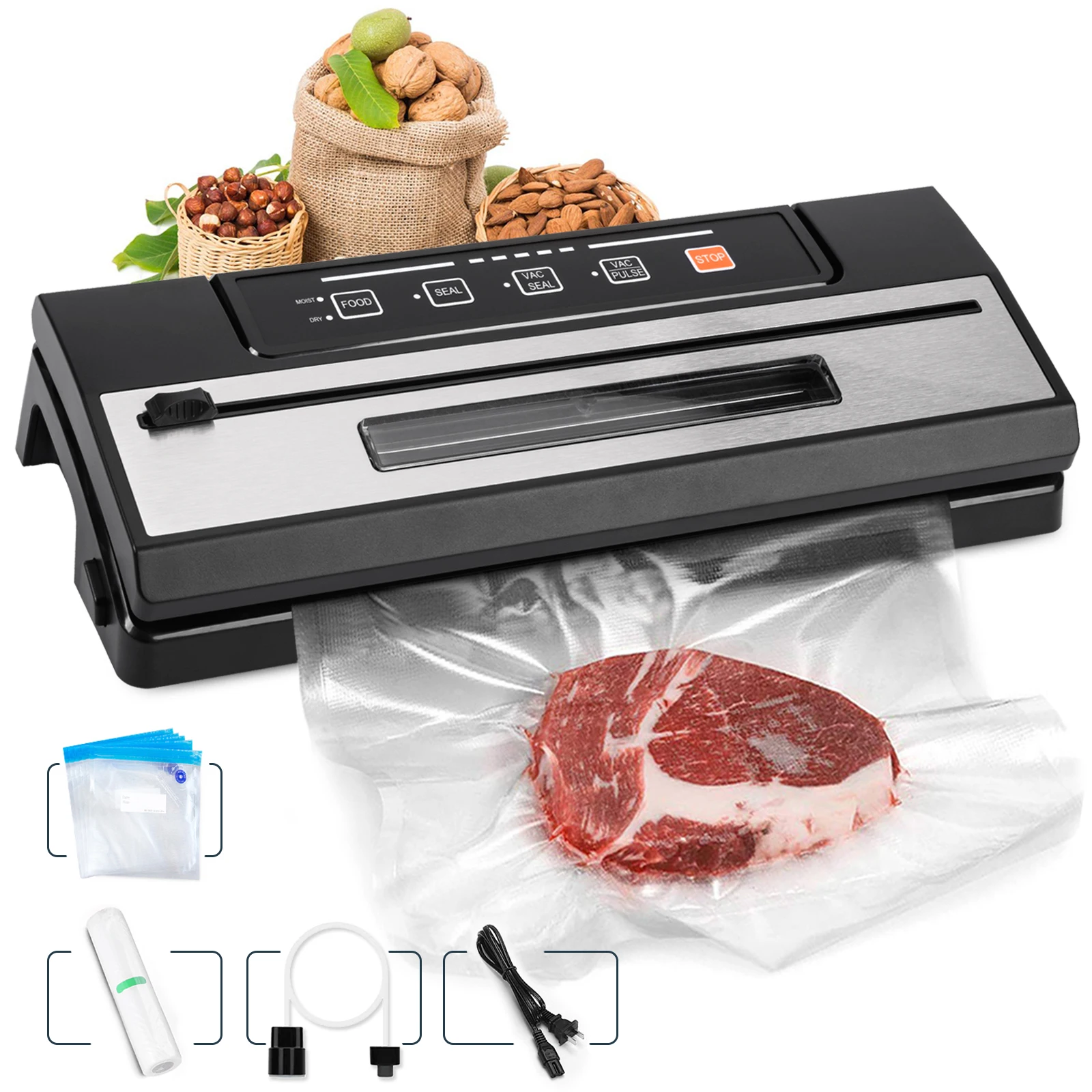 Hot Sales Kitchen Fresh Food Meat Saver Automatic Vacuum Sealer For Packing With Visible Chamber Window