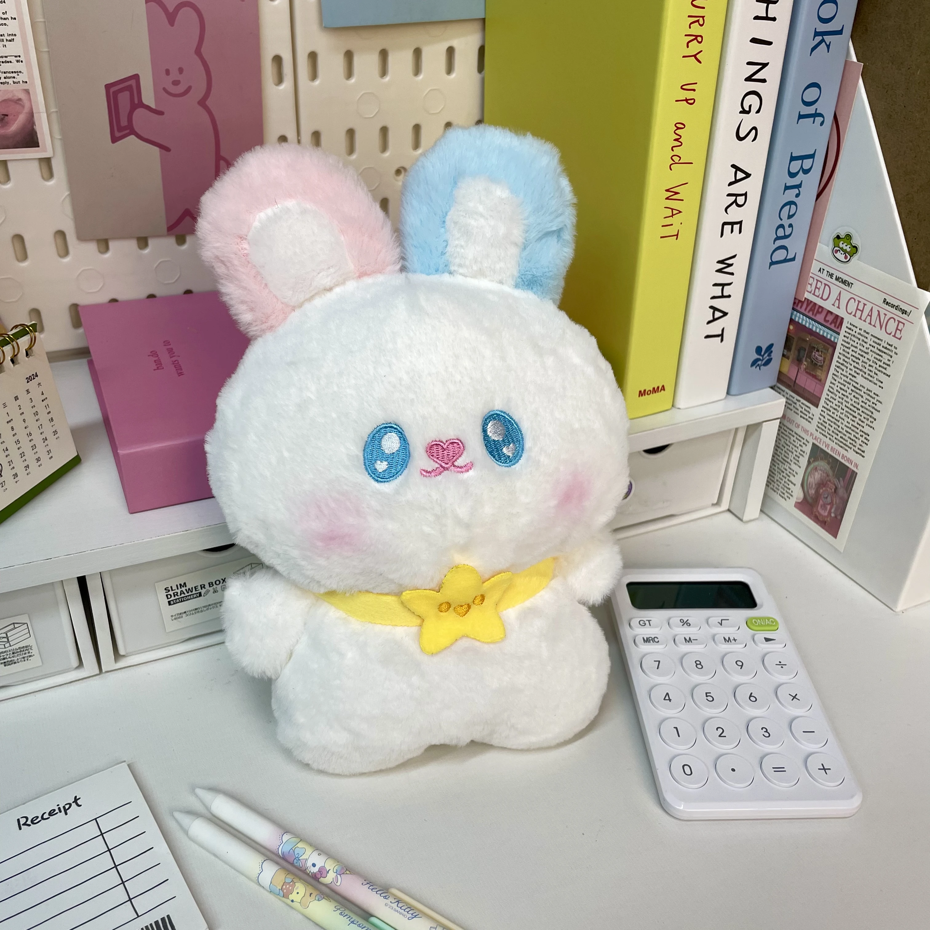 Оптовая продажа мягкая плюшевая игрушка из 100% полиэстера розовая голубая звезда кролик унисекс наполнитель хлопка для вечеринок или подарков
