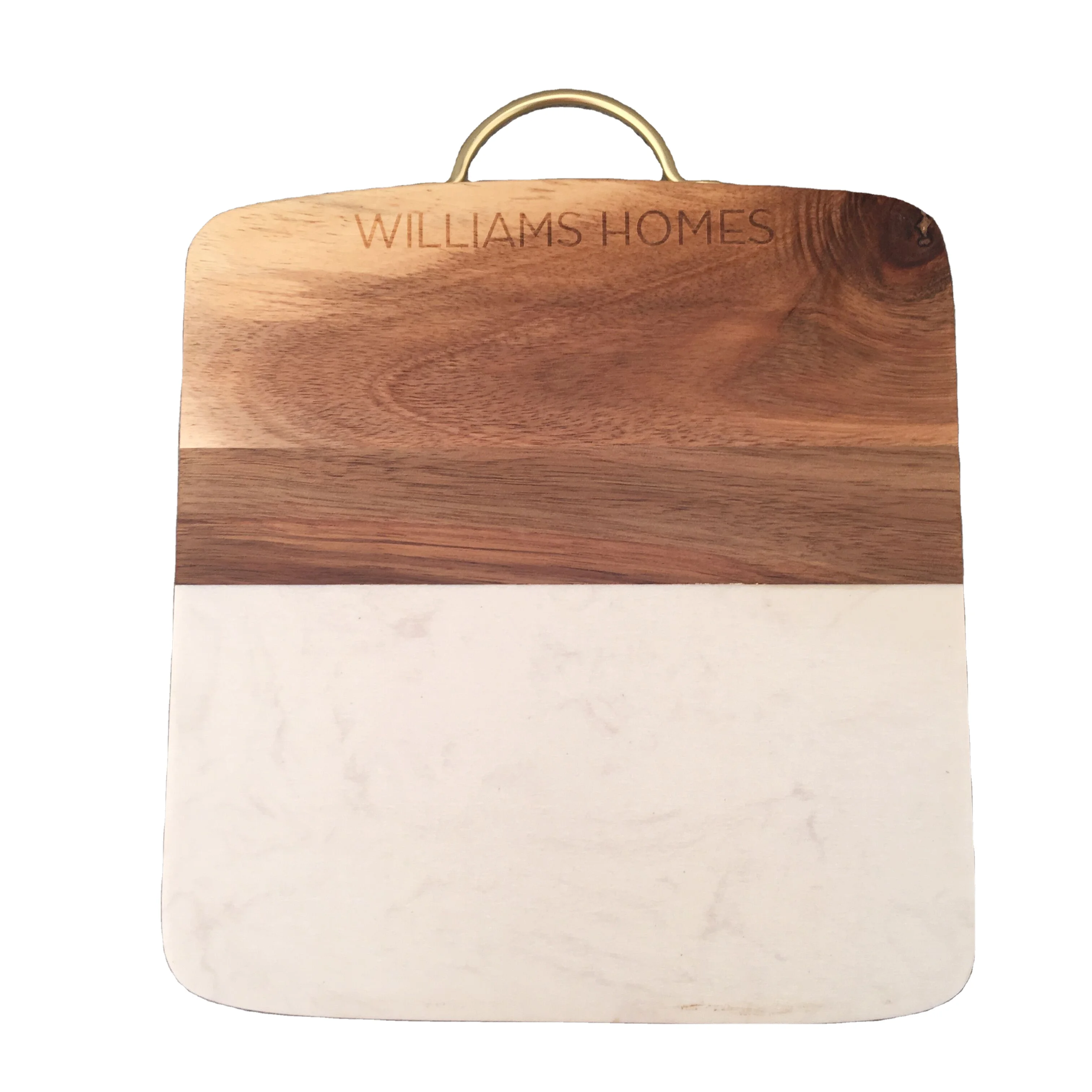 Оптовая продажа, очень популярная Мраморная и деревянная доска с металлической ручкой