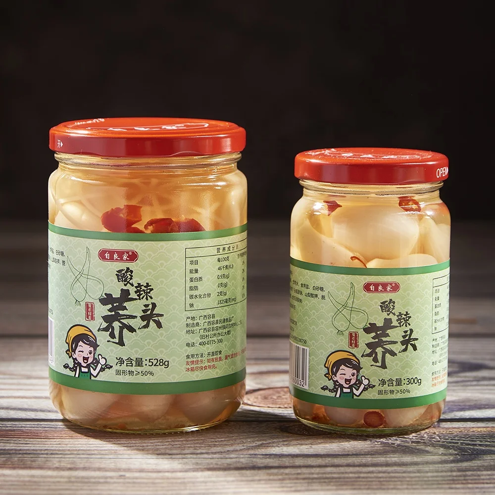 Authentic farm rakkyo sour pickles salted leek products the food hot and spicy pickled pepper