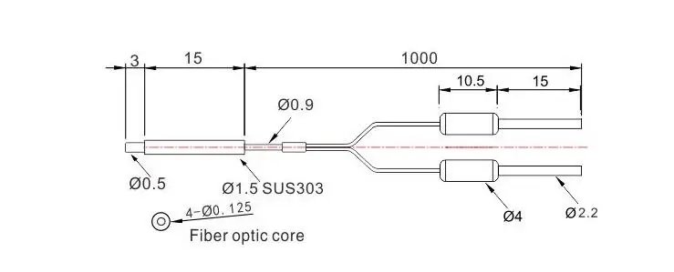 Akusense PD-R46 diffuse reflection fiber optic components optical light cable quick response fiber sensor
