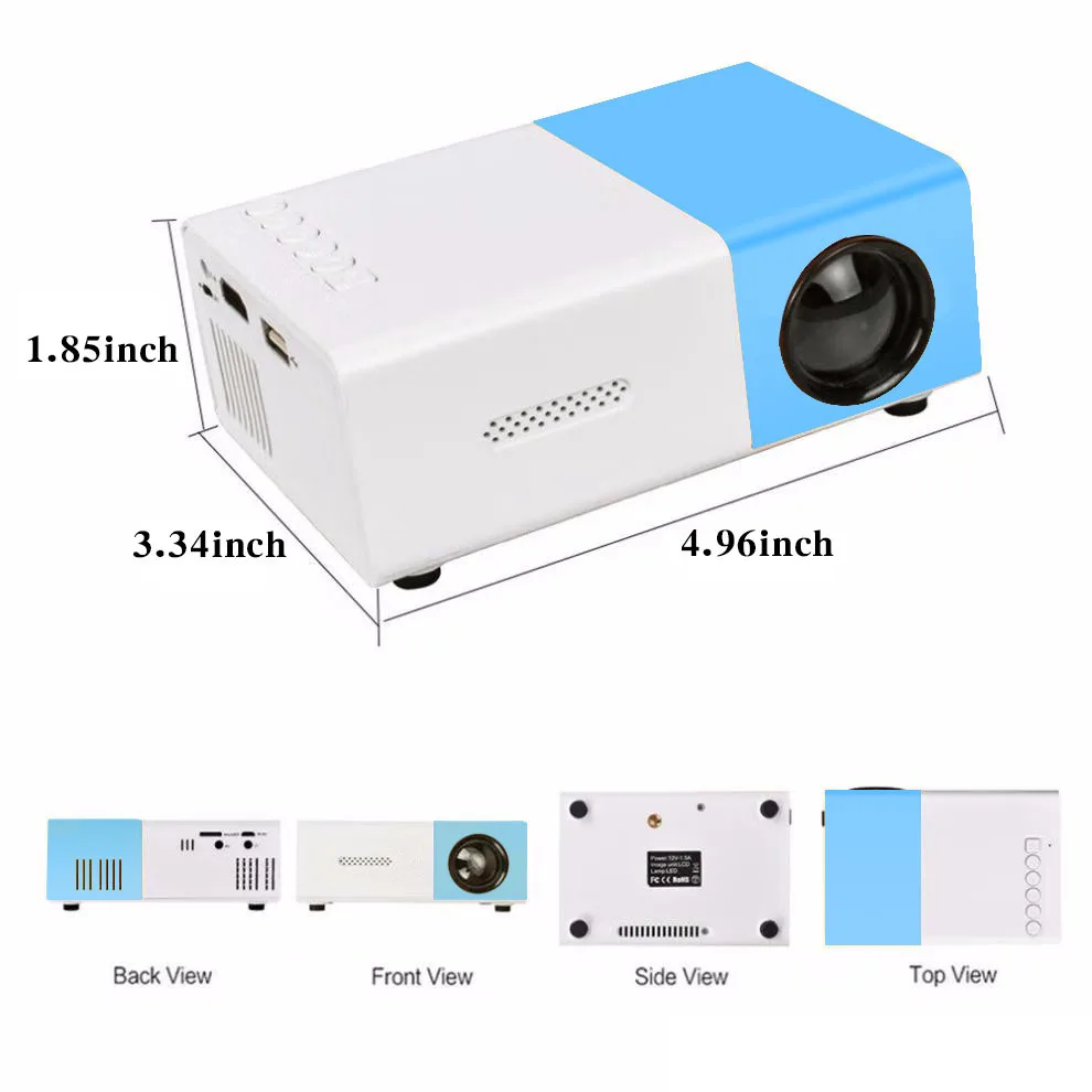 Projector HD Mini LED Home projector Mobile phone Mini portable projector