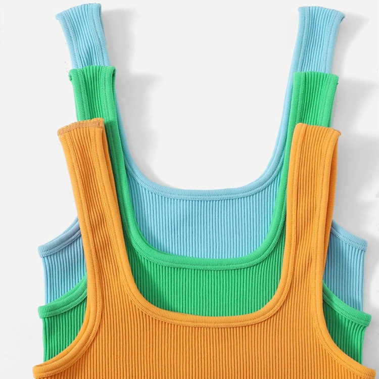 FLW Summer Soft Ribbed Active Wear Seamless Yoga Wear One Piece Workout Clothing Women Sexy Tank Top