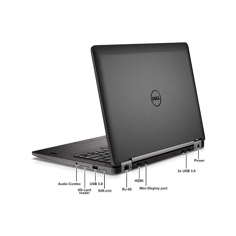 Second hand business office notebook i7 core high memory 256GB SSD lightweight portable gaming computer for Dell E7470