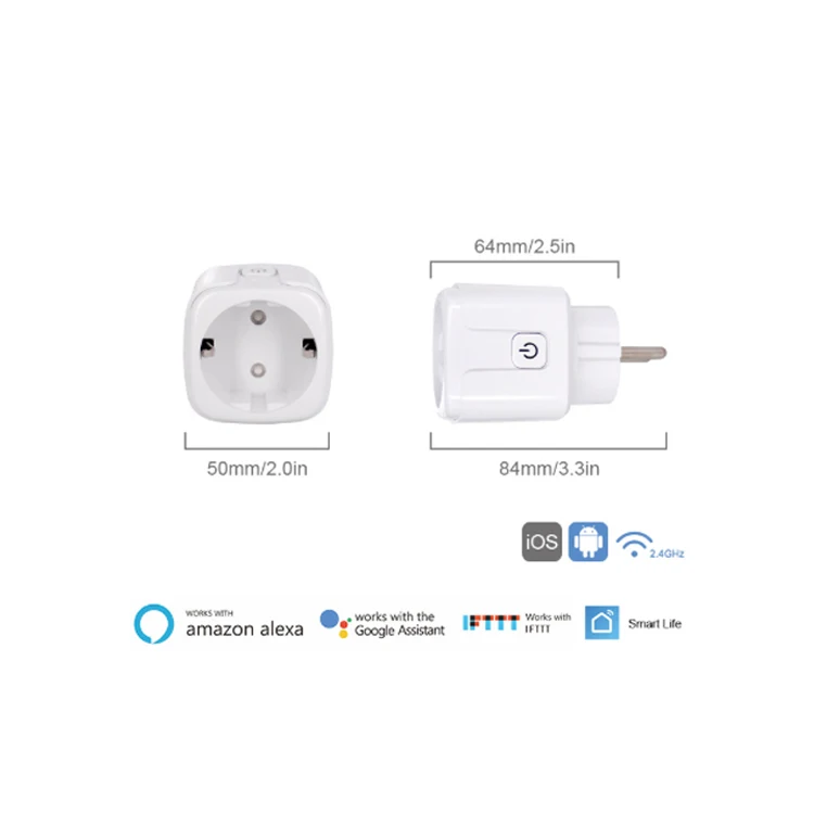Смарт-розетка с Wi-Fi 16 А монитором питания и функцией памяти работает Amazon alexa Google home