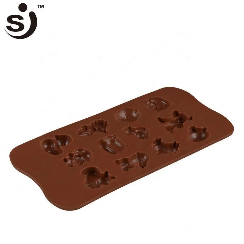 various animal cute duck squirrel shapes silicone chocolate moulds