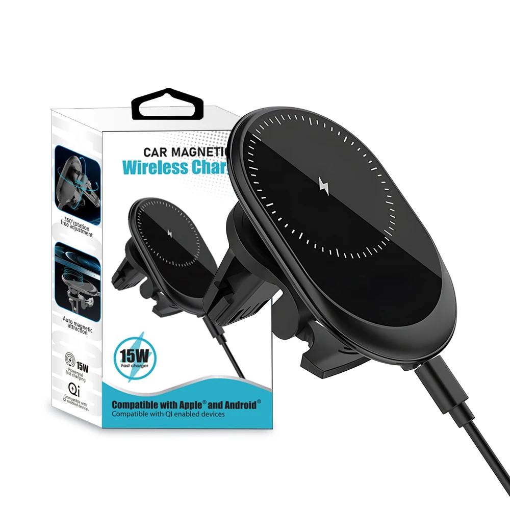 Dropshipping Products 2023 Magnetic Wireless Car Charger 15W Phone Holder For iPhone 12 13 14 15 Multifunction Car Charger