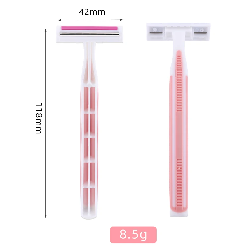 PearlMax Factory New Arrival Twin Blade Razor Women Body Razor Stainless Steel Fixed Head Shaving Razor For Lady