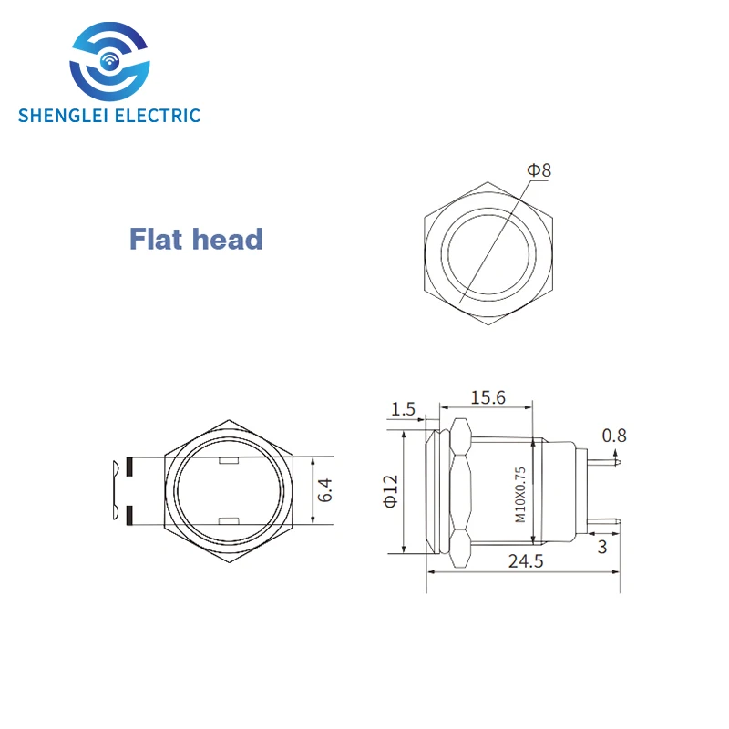 SHENGLEI 10mm metal push button switch No lamp 2-pin waterproof mini button switch Essential details