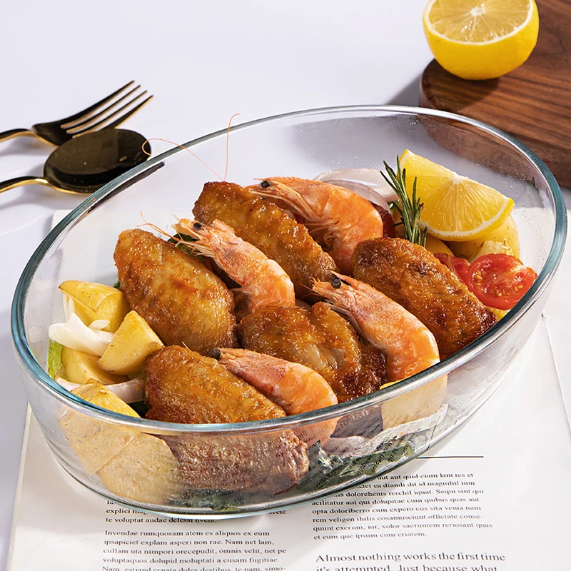 Wholesale Heat Resistant High Borosilicate Glass Tableware /Oval Glass Baking Dish