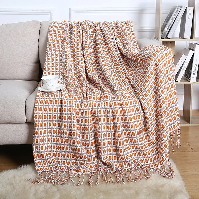 New Arrival 100% Acrylic Multi Color Multi-functional Decorative Knitting Blankets Sweater Knitted Blanket For Sublimation