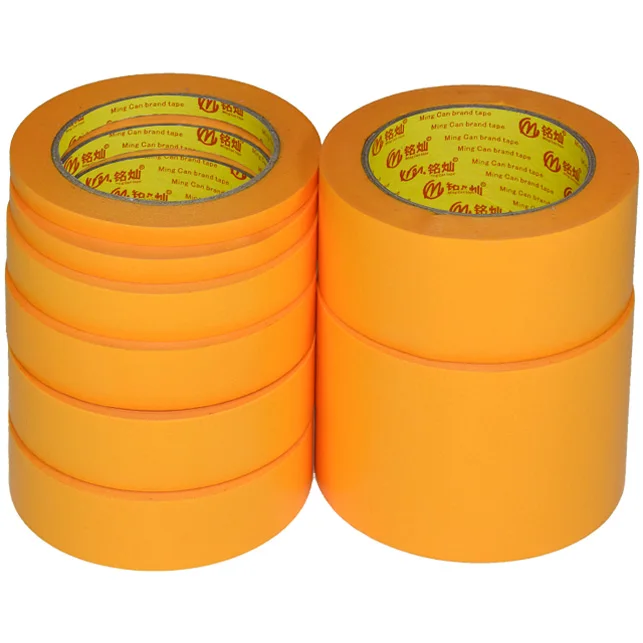 Orange painters masking paper tape for painting golf gold golden band washi tape de papel