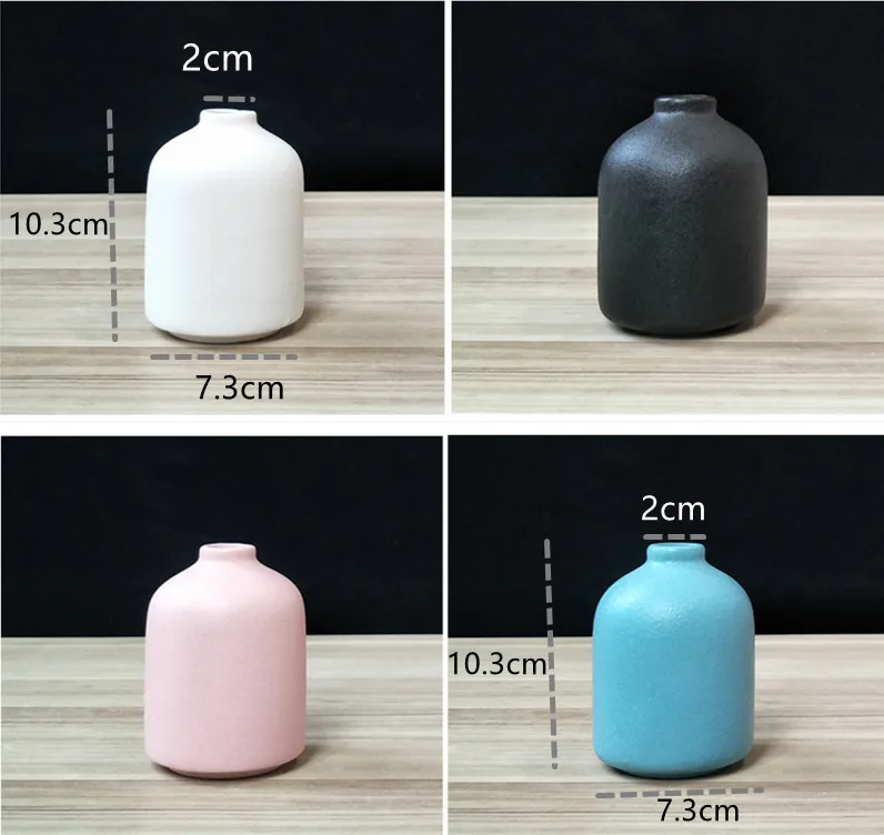 Nordic retro creative home furnishings cylinder bottle shape hydroponic container coarse pottery frosted ceramic vase