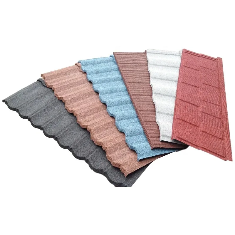 Cheap price roma tile g28 roofing sheets all metal stone coated roof tiles