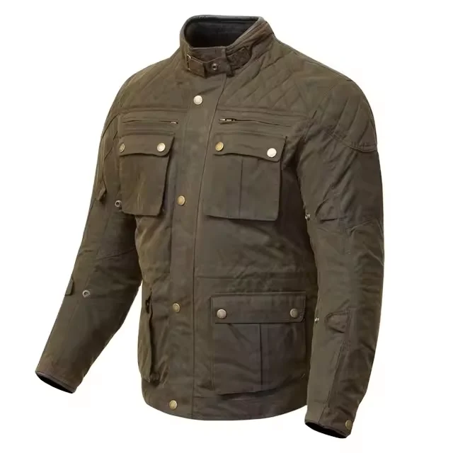 Custom Made Waxed Canvas Hunting Jacket Waterproof Waxed Cotton Jacket for Men