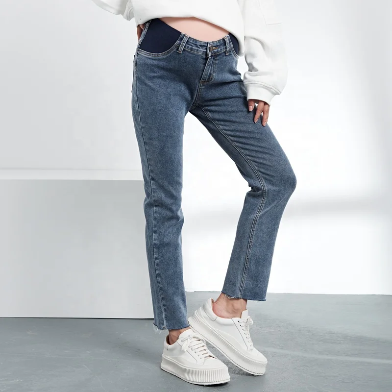 Denim Jeans Maternity Pants For Pregnant Women Clothes Abdominal Pencil Pants Skinny Trousers Pregnancy Jeans