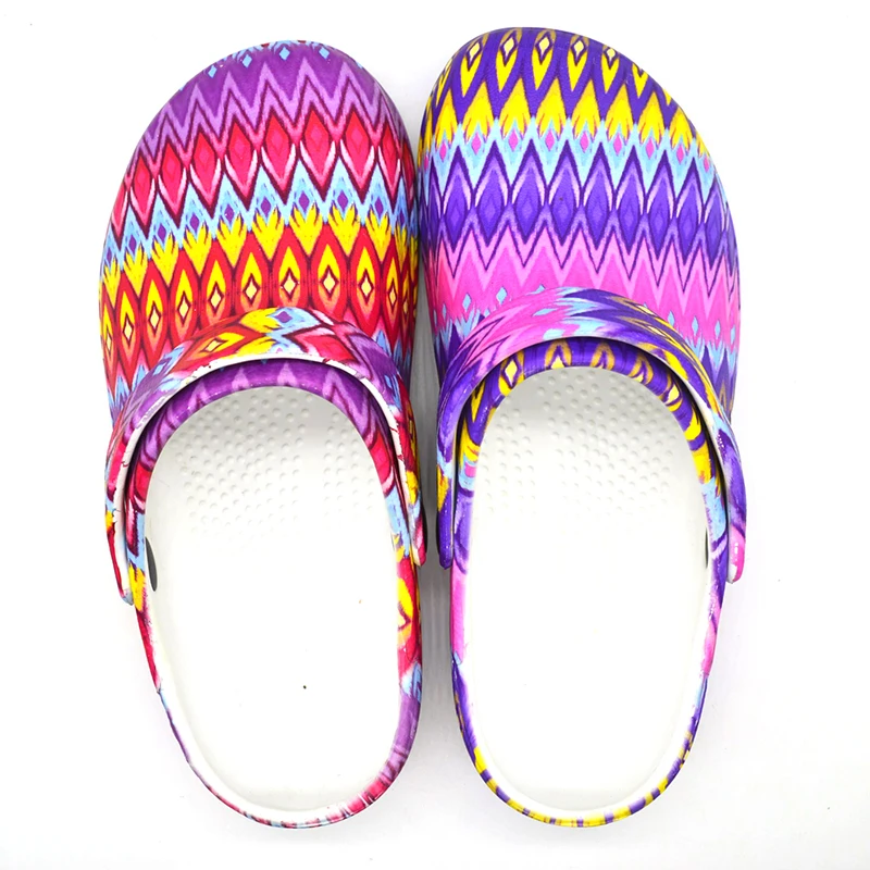 
latest design flower print eva garden clogs for woman 