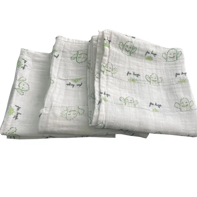 2 layers Hot Eco Friendly OEKO TEX Sale 100%Organic Cotton White Muslin Swaddle Customize Softest Blankets
