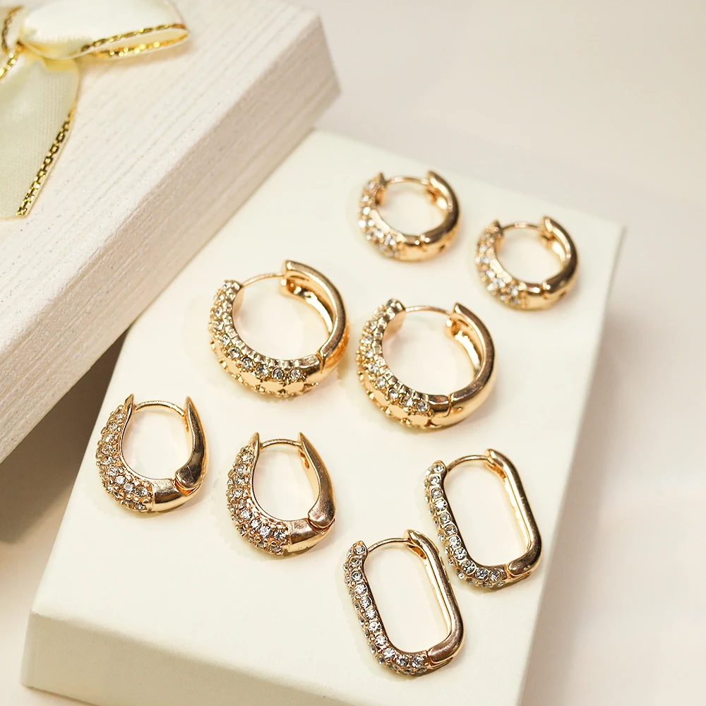 New Jewelry Wholesale Custom 18k Gold-plated Custom Huggie Hoop Earrings Plated for Women Jewelry Customized Copper Alloy 6 G