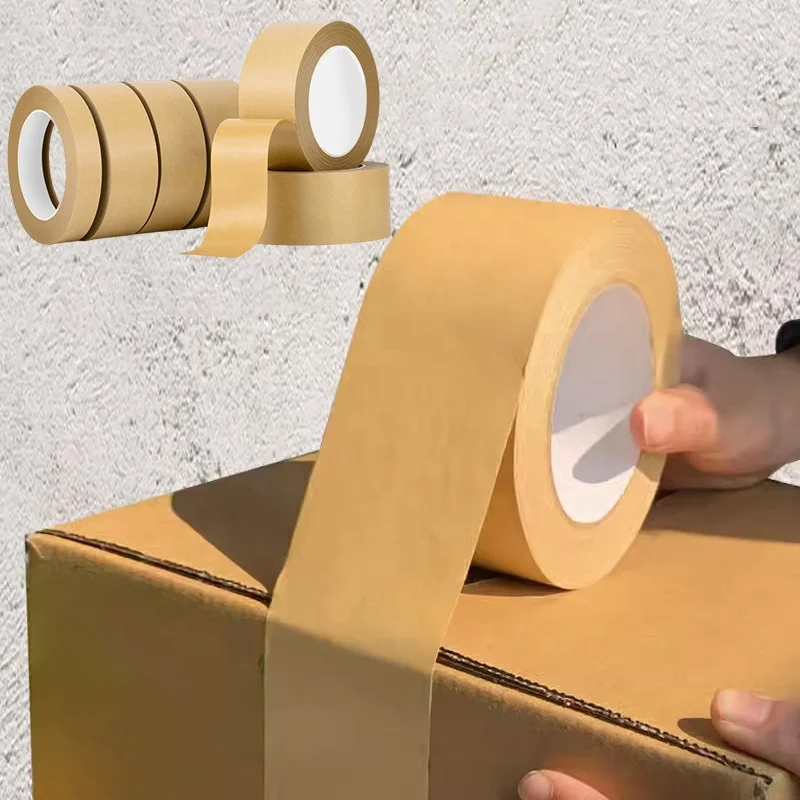 Biodegradable Kraft Paper Tape Waterproof Adhesive Printed Packing Paper Tape for carton sealing