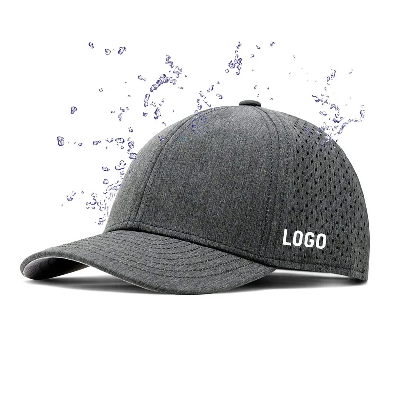 Embroidery Custom Logo Melin Waterproof Hydro Hat Running Laser Cut Hole Perforated Golf Baseball Cap Melin