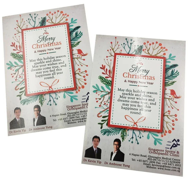 Merry Christmas Card Happy Holidays Envelopes Greeting Gift Cards Custom Printing