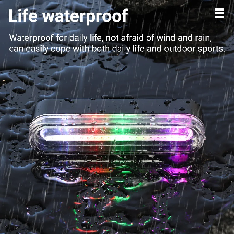 USB Rechargeable Waterproof Bicycle Tail Light Mountain Bike Night Riding Warning Headlight Tail Light Outdoor Lighting