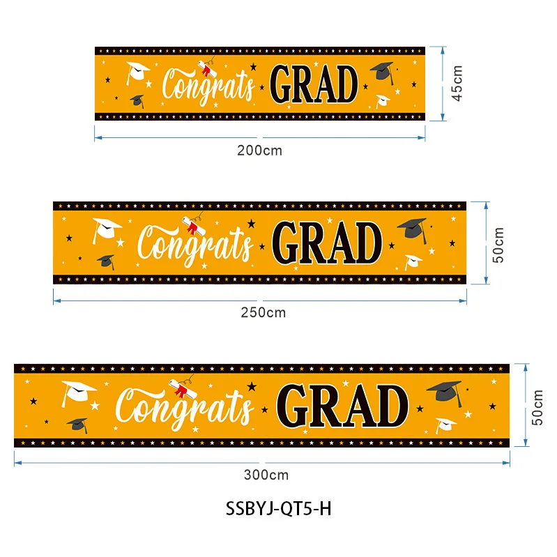 Wall Hanging congrats Gratulation grad banner orange and black For Graduation Season