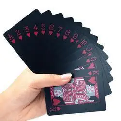 Wholesale Black PVC Plastic Poker Cards Durable Promotional Gift Poker