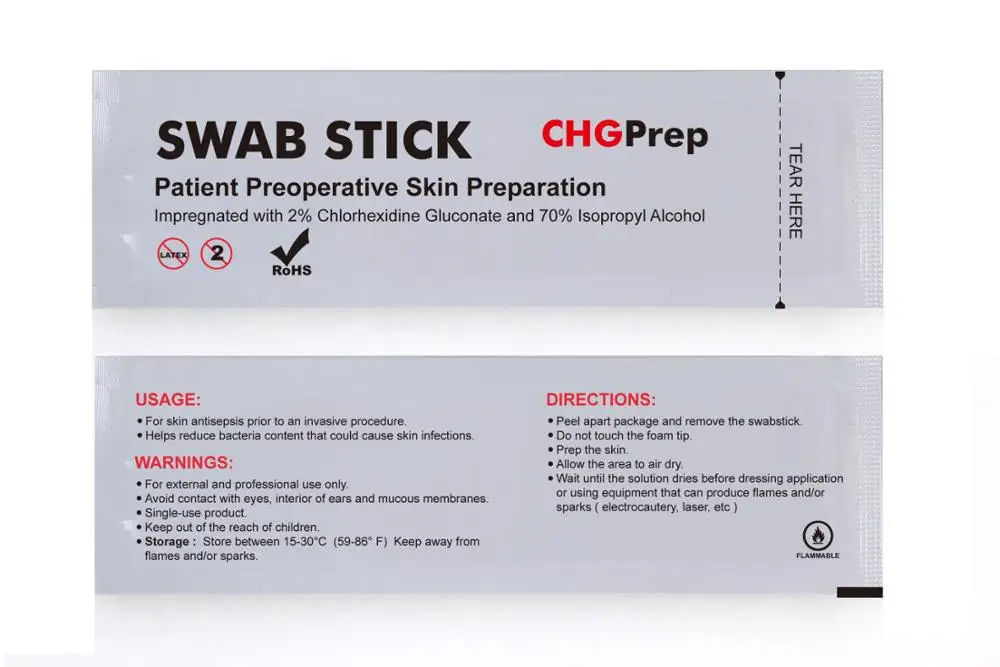 
2% Chlorhexidine Gluconate in 70% Isopropyl Alcohol swab stick/CHG swabs 