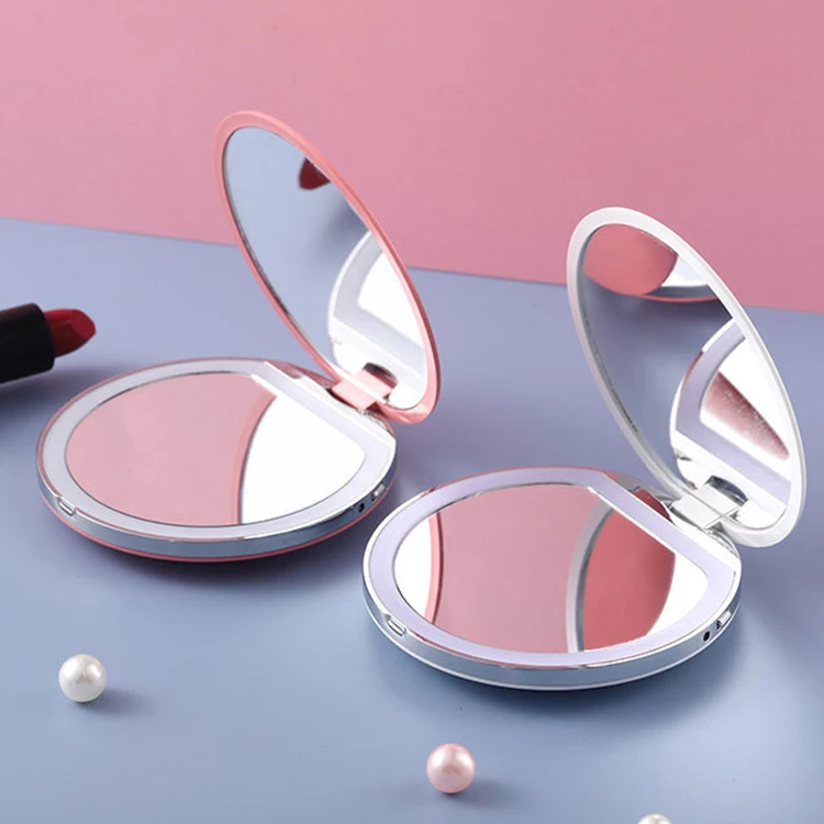 wholesale private label portable New products 3x magnified led makeup mirror convenient to go out led makeup mirror