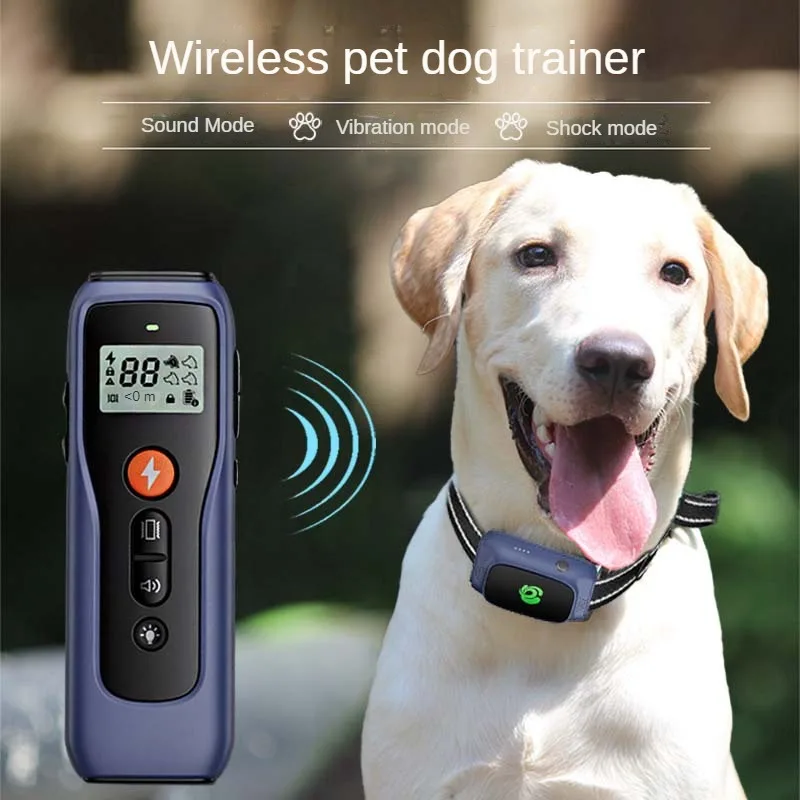 Remote-Controlled Dog Training Collar for Barking and Biting Control with IPX7 Waterproof Design