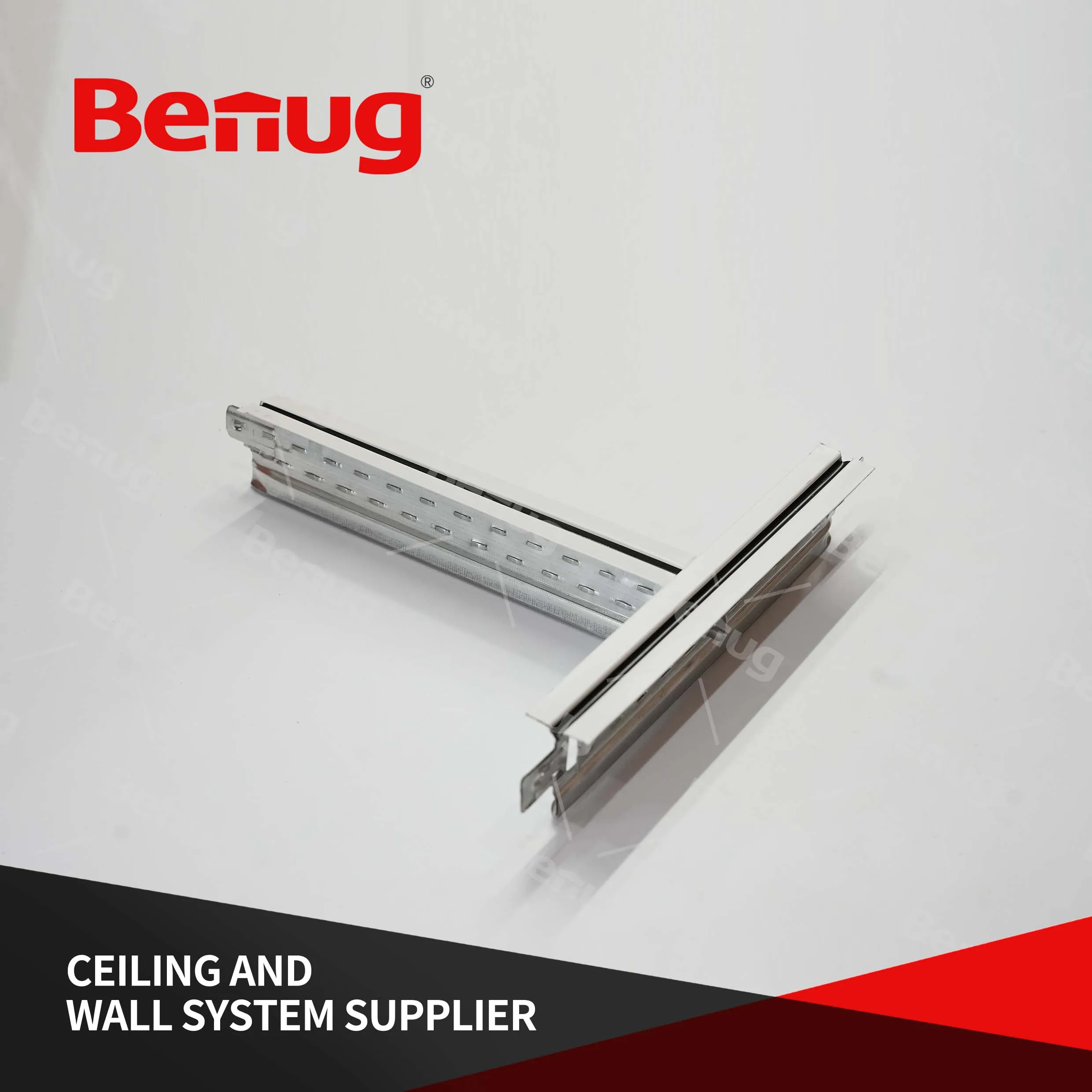 Industrial Style T-shaped Ceiling Grille Galvanized Steel Embedded Linear Office Light Ceil