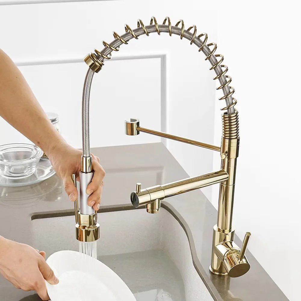 Custom Hot Sale Kitchen Mixer High Quality Stainless Steel Pull Down Kitchen Water Tap Faucet