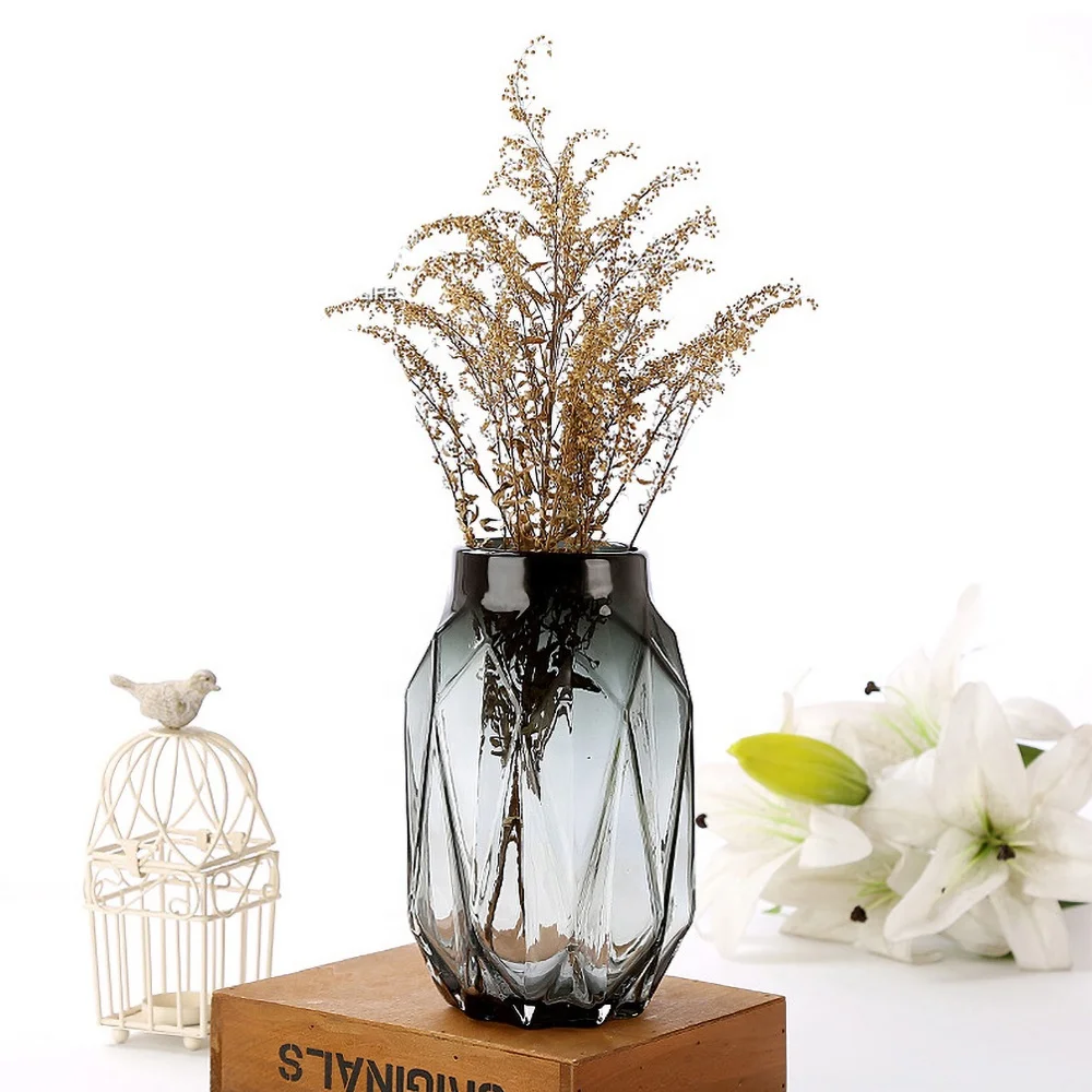 31 см популярный прямой производитель стеклянная Свадебная декоративная ваза для цветов большой китайский