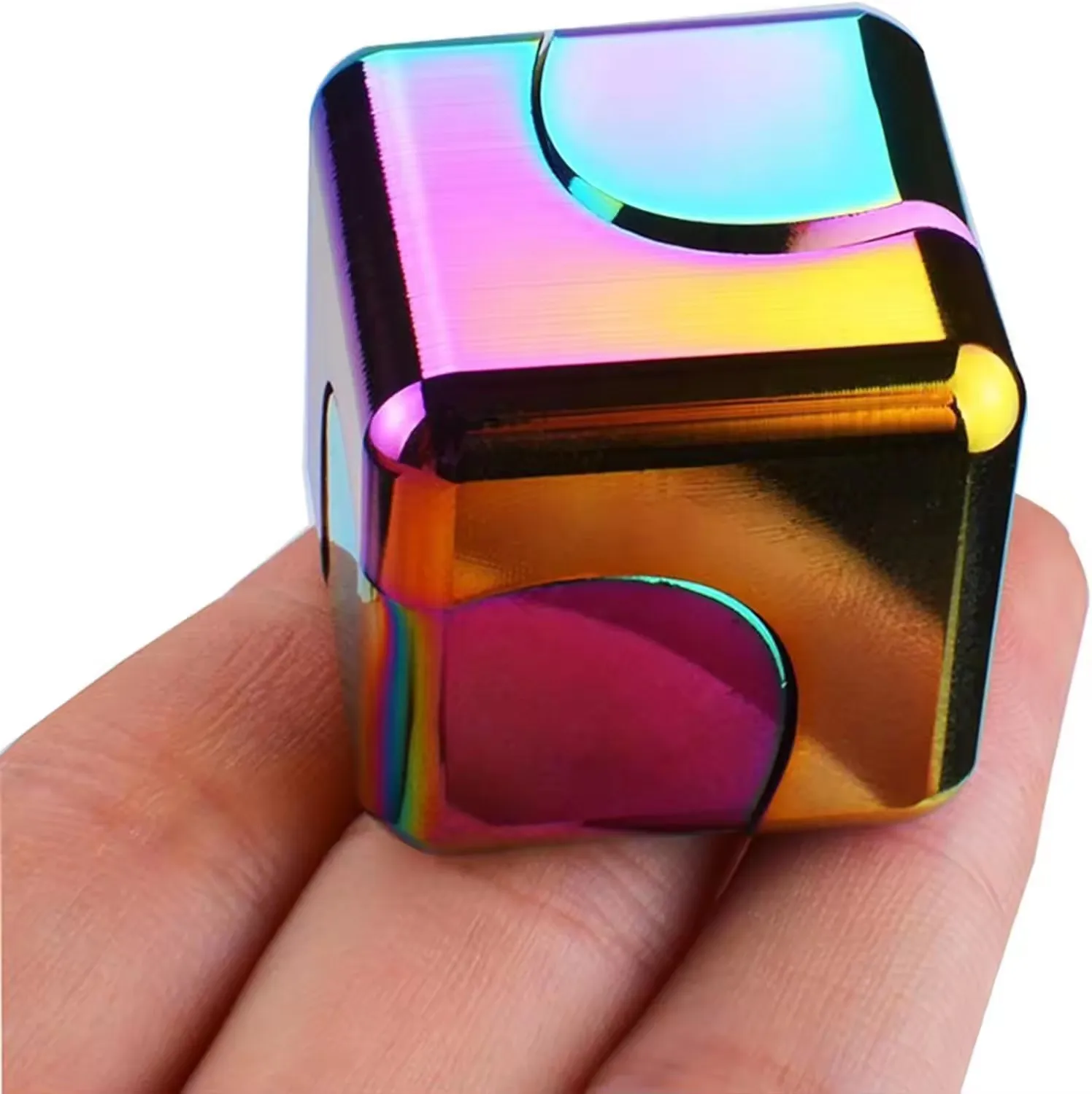 Metal EDC Cool Desk Gadgets Anti-Anxiety Focusing Fidget Toys Desktop ADHD Stress Relieve Toys Fidget Spinner Toys Cube