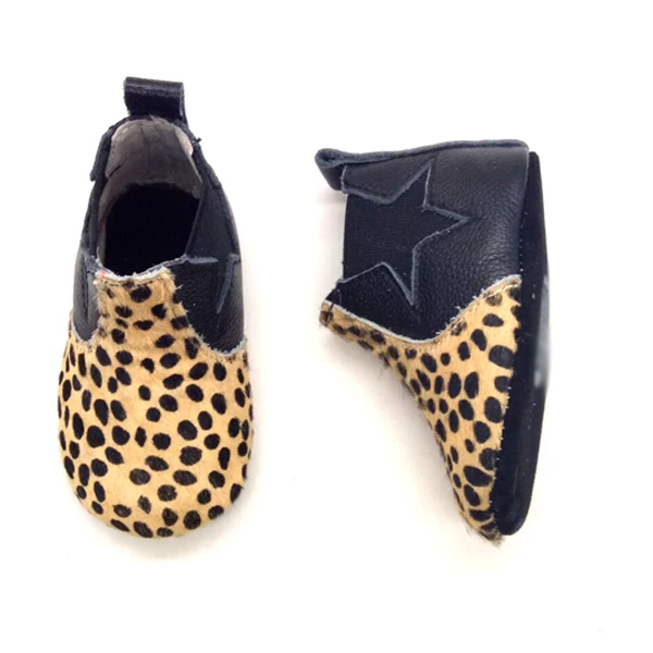 genuine leather ankle chlsea booties kids snow leopard shoes and children boots
