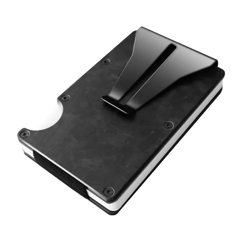 Men Stainless Steel Elastic Band Slim Money Clip Credit Card Holder Wallet Thin Metal Wallet RFID Blocking Credit Card  Holder