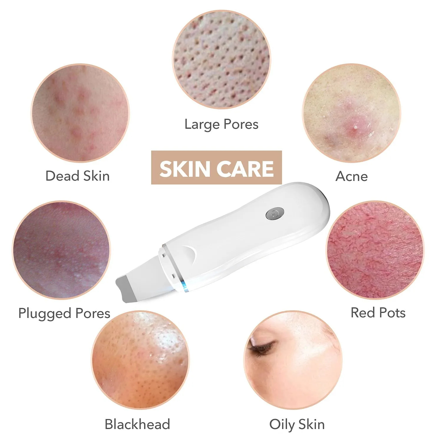 Ultrasonic beauty portable face massager skin care tool scrubber 2022 ultrasonic face beauty personal care skin scrubber