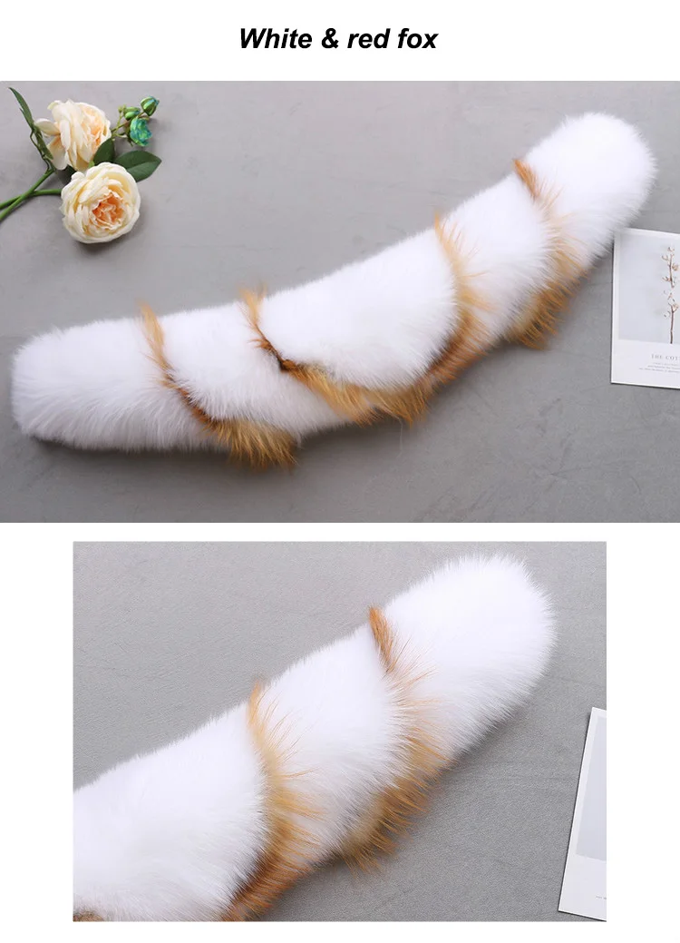 MWFur Winter Season Fashion Factory Custom Big Size Fox Fur Collar Trim for Parka Hood For Fashion Ladies Fur Collar Scarf