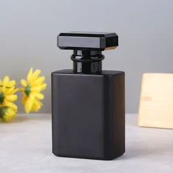 30ml 50ml Empty Black Clear Luxury Beautiful High Quality Rectangle Shape Empty Spray Botol Parfum Glass Perfume Bottle