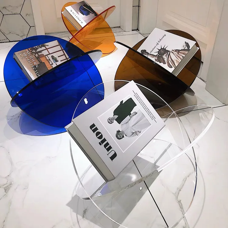 Modern Style Simple Creative Plexiglass Color Transparent Planet Bookshelf Acrylic Display Rack